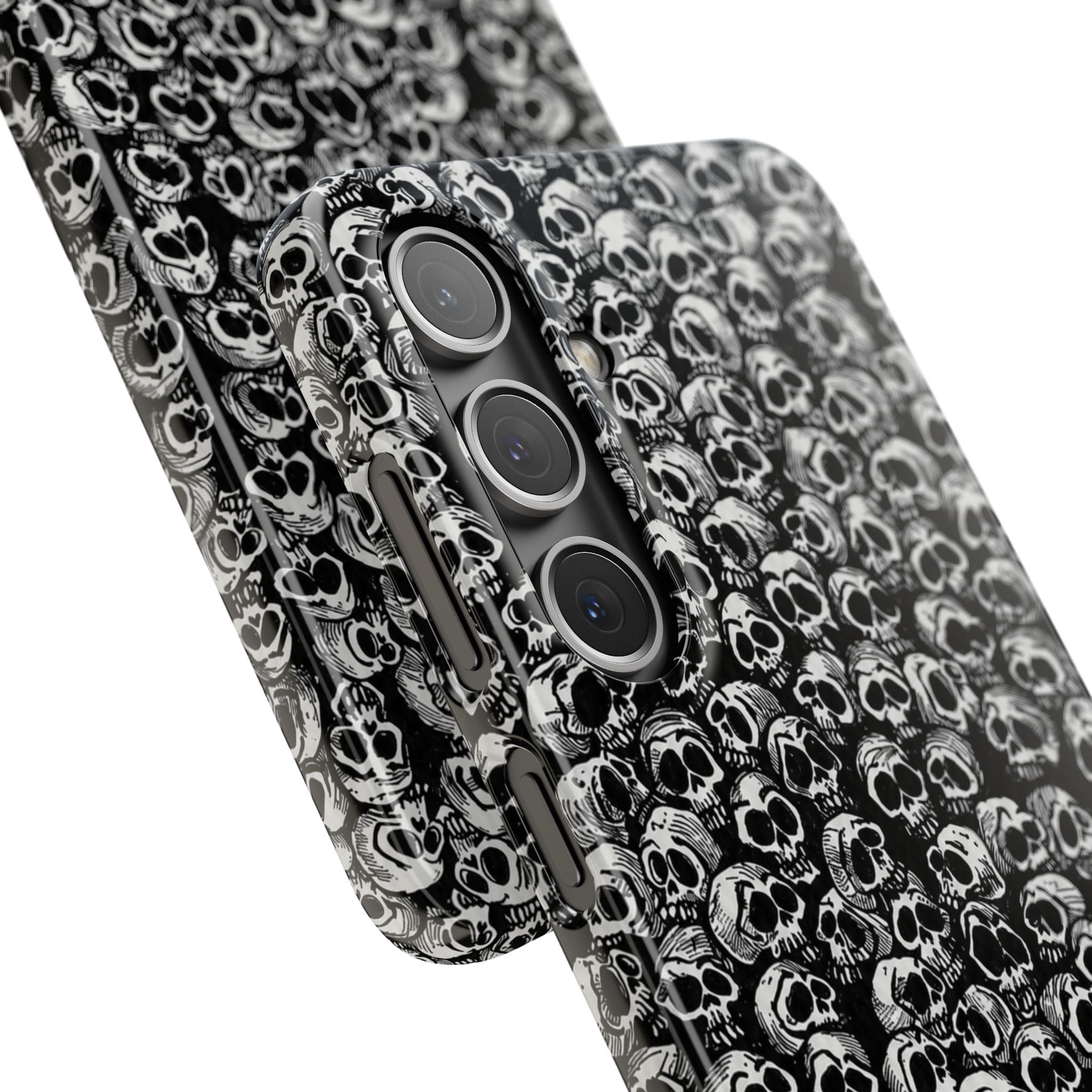 Black and White Skull Pattern Phone Case