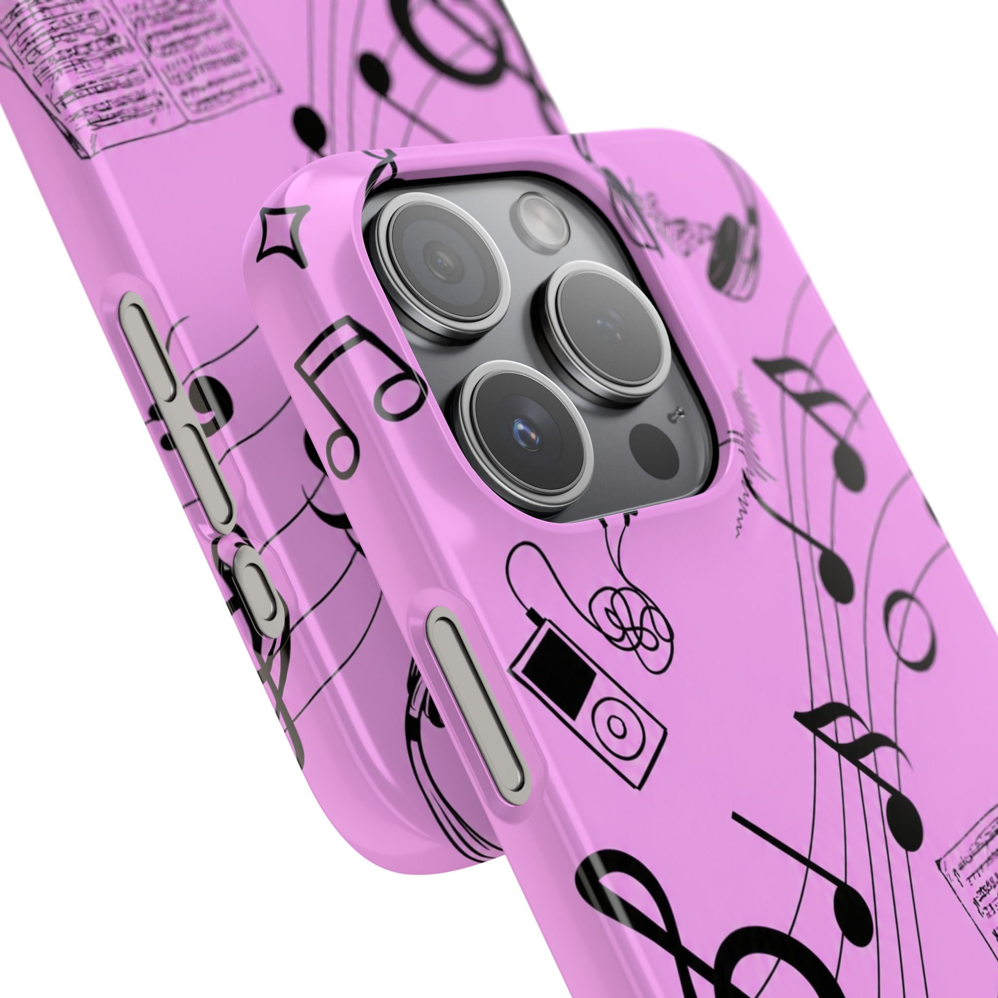 Pink Music Notes Phone Case