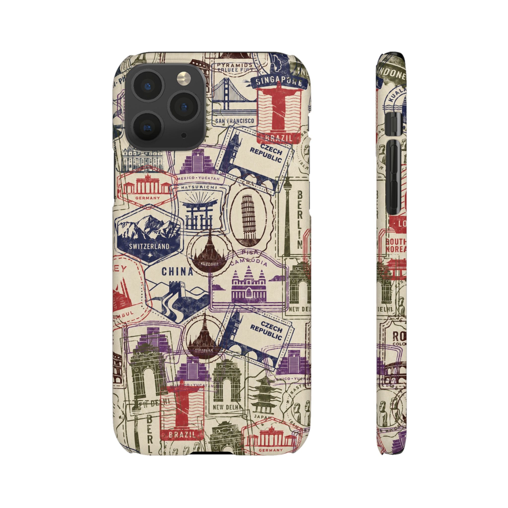 Vintage Travel Stamps Phone Case