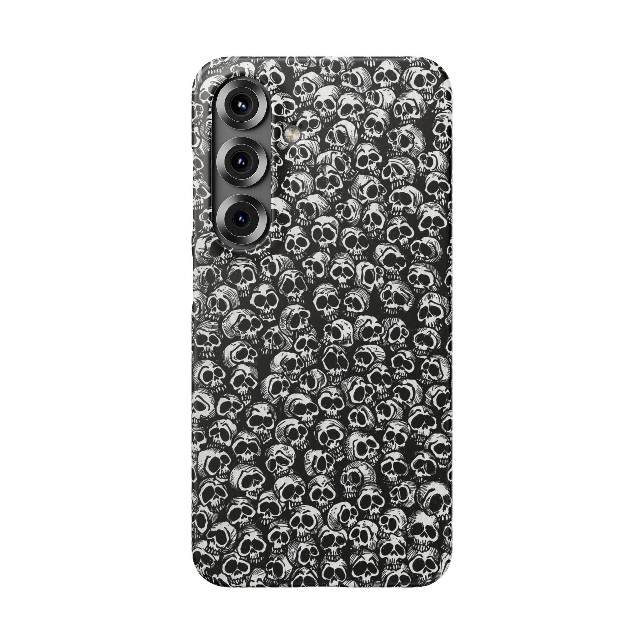 Black and White Skull Pattern Phone Case