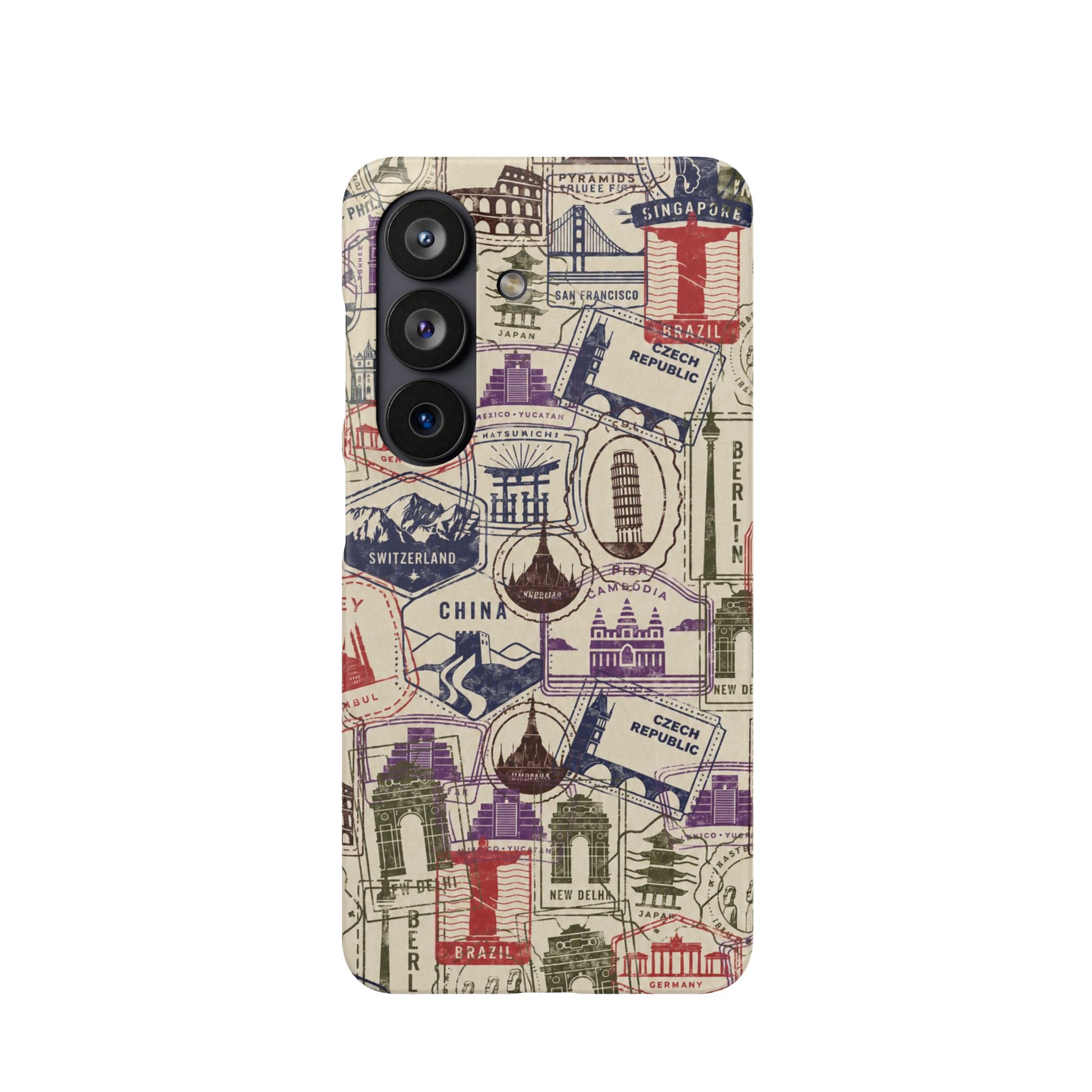 Vintage Travel Stamps Phone Case