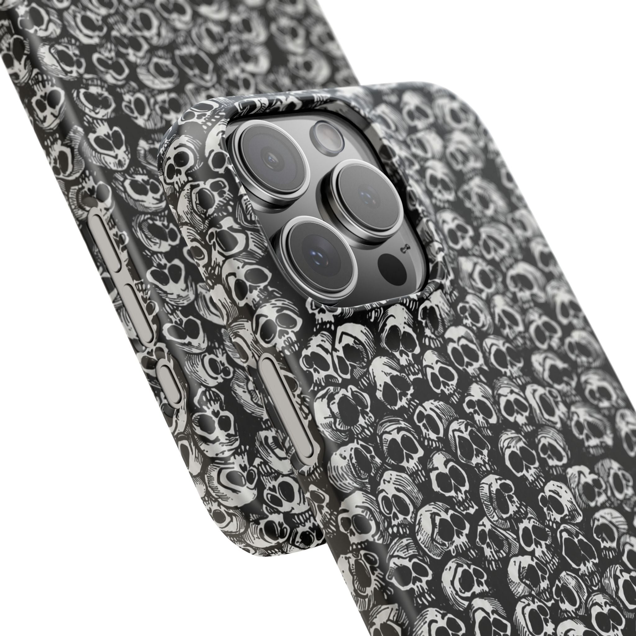 Black and White Skull Pattern Phone Case