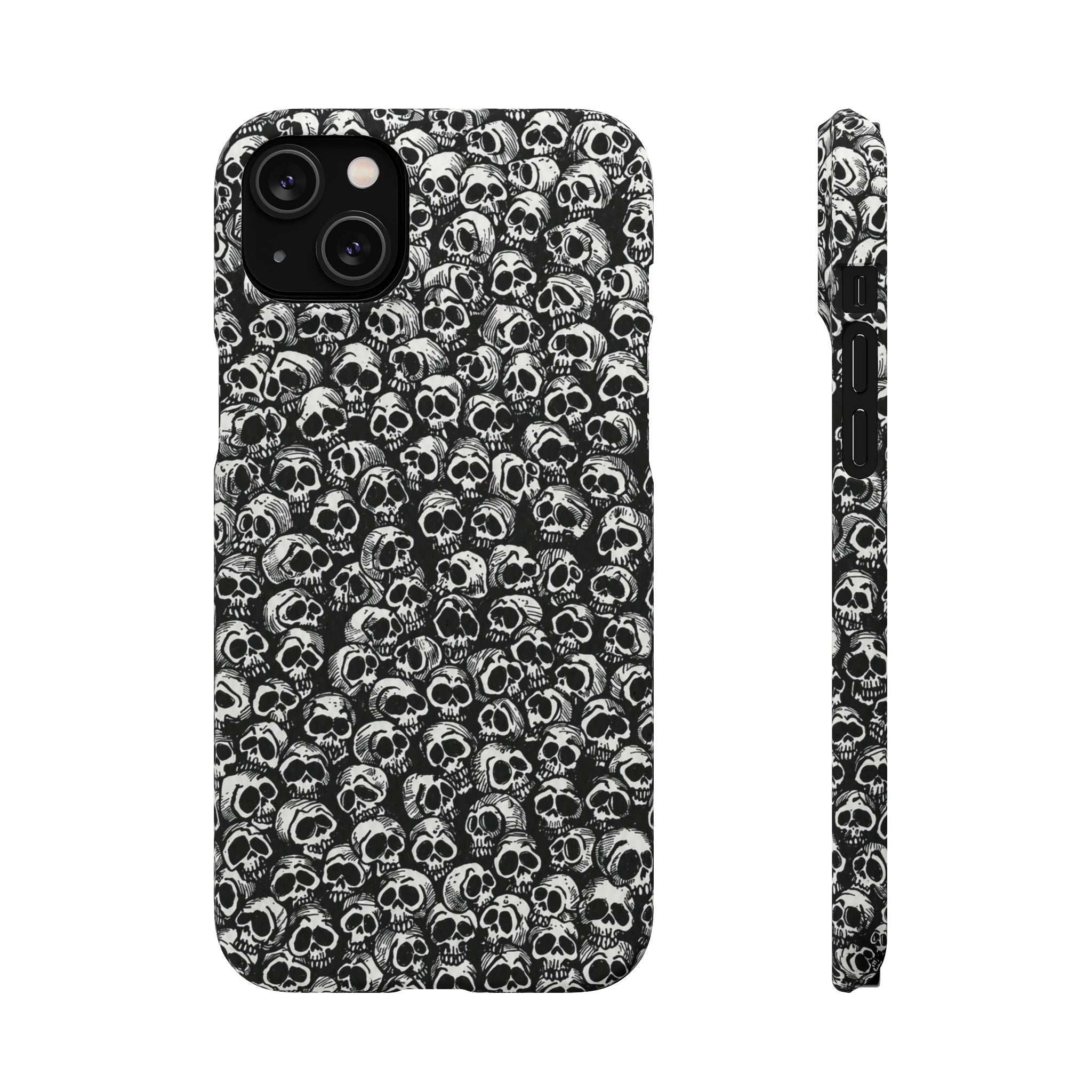 Black and White Skull Pattern Phone Case