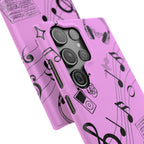 Pink Music Notes Phone Case