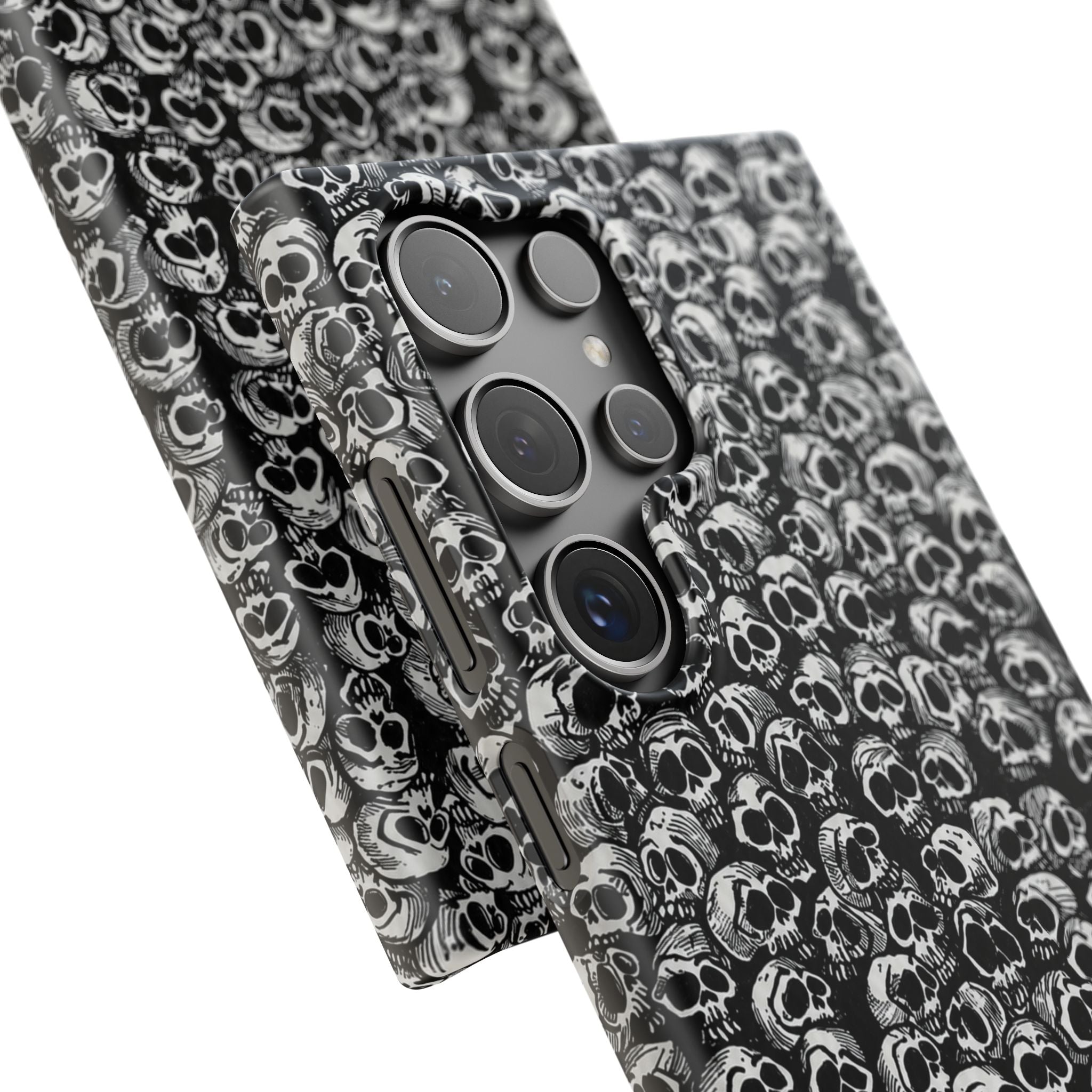 Black and White Skull Pattern Phone Case