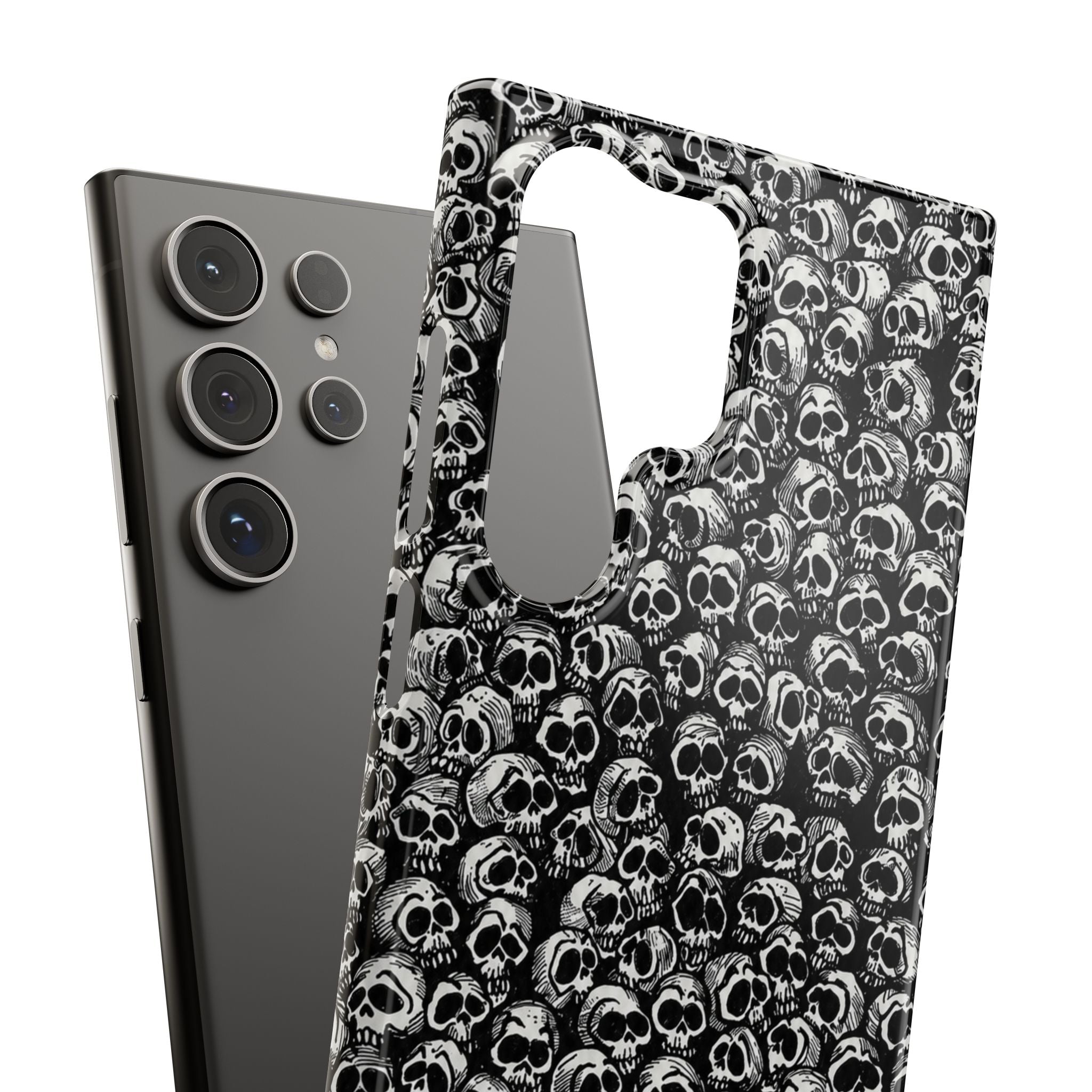 Black and White Skull Pattern Phone Case