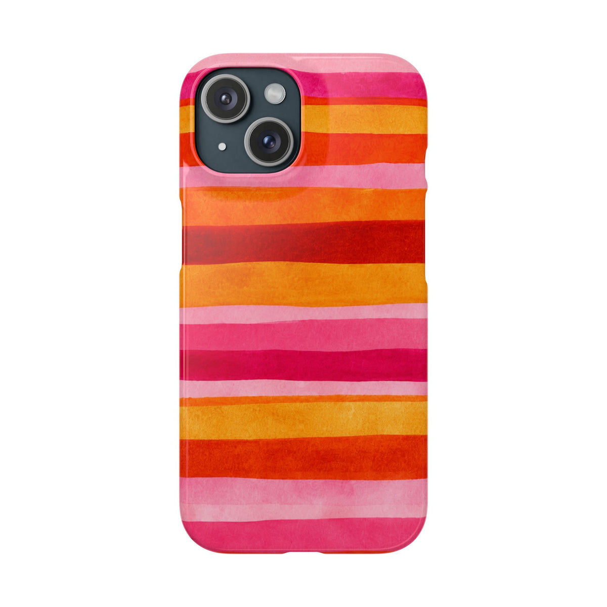 Pink Sunset Watercolor Stripes
