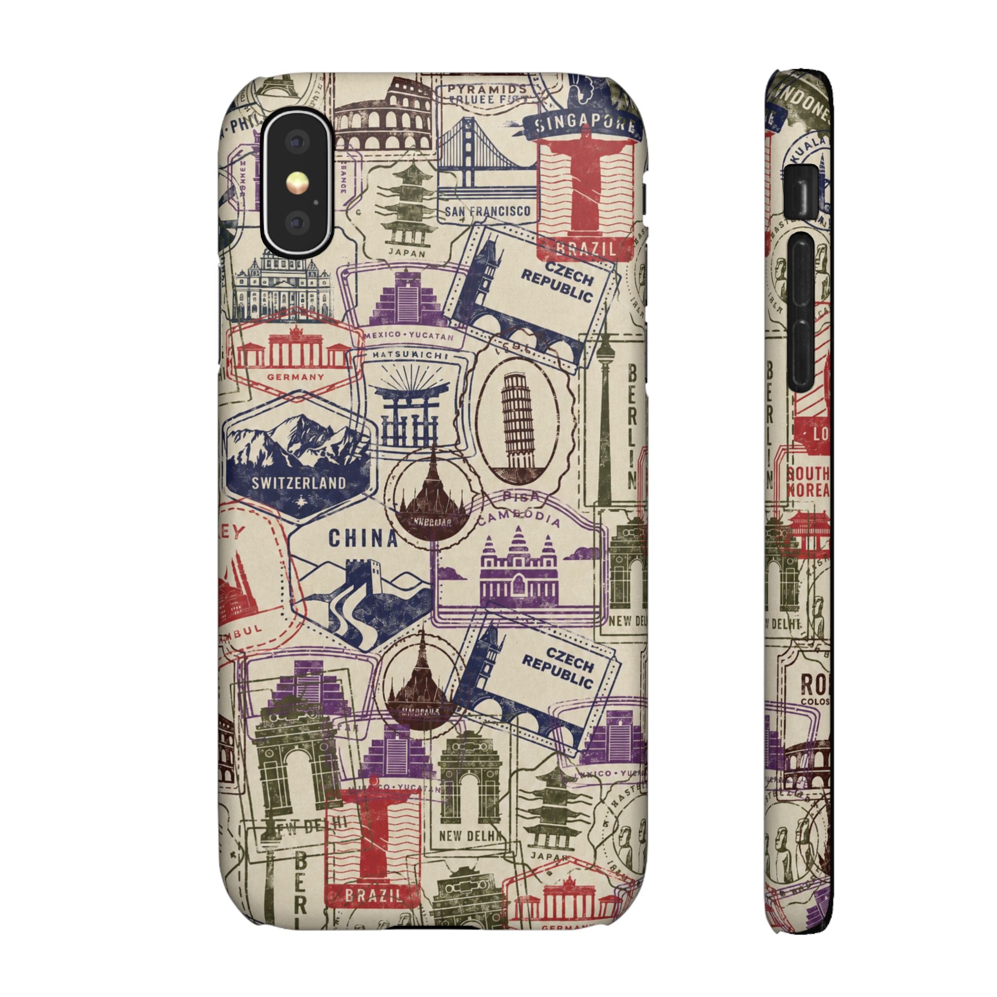 Vintage Travel Stamps Phone Case
