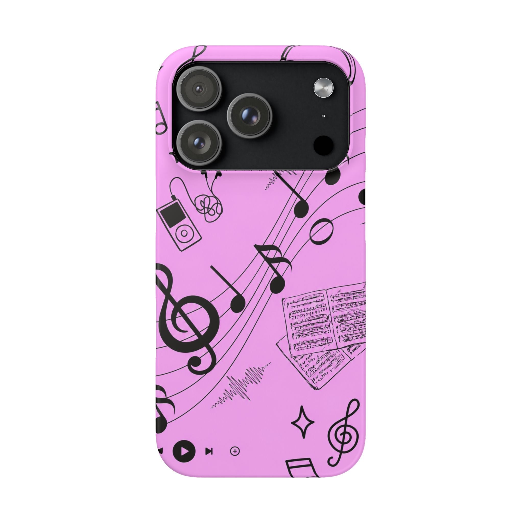 Pink Music Notes Phone Case