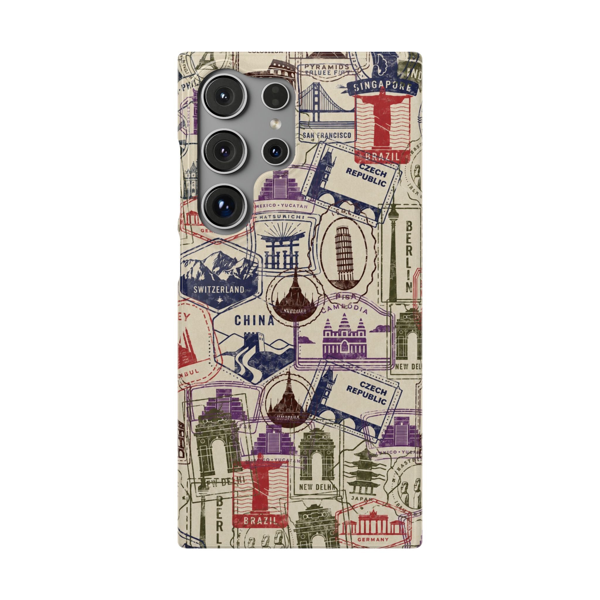 Vintage Travel Stamps Phone Case