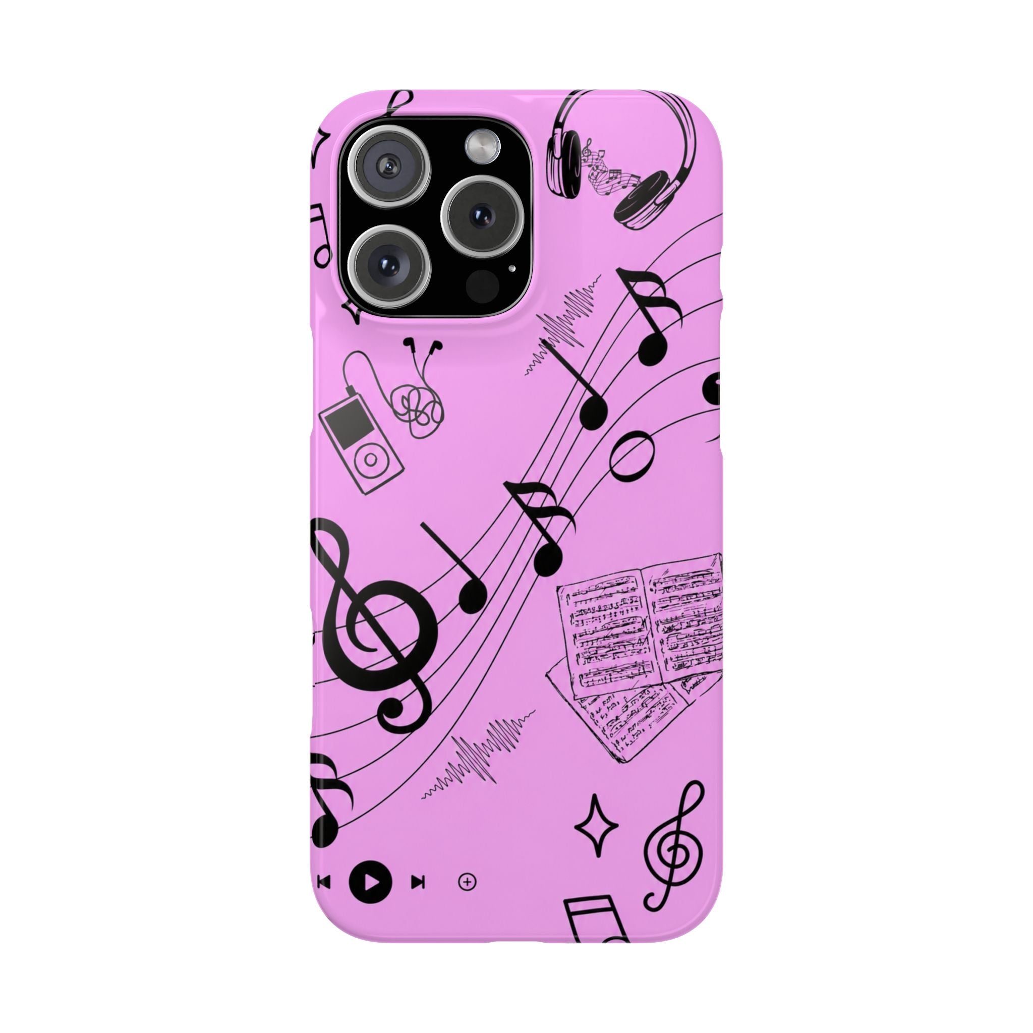 Pink Music Notes Phone Case