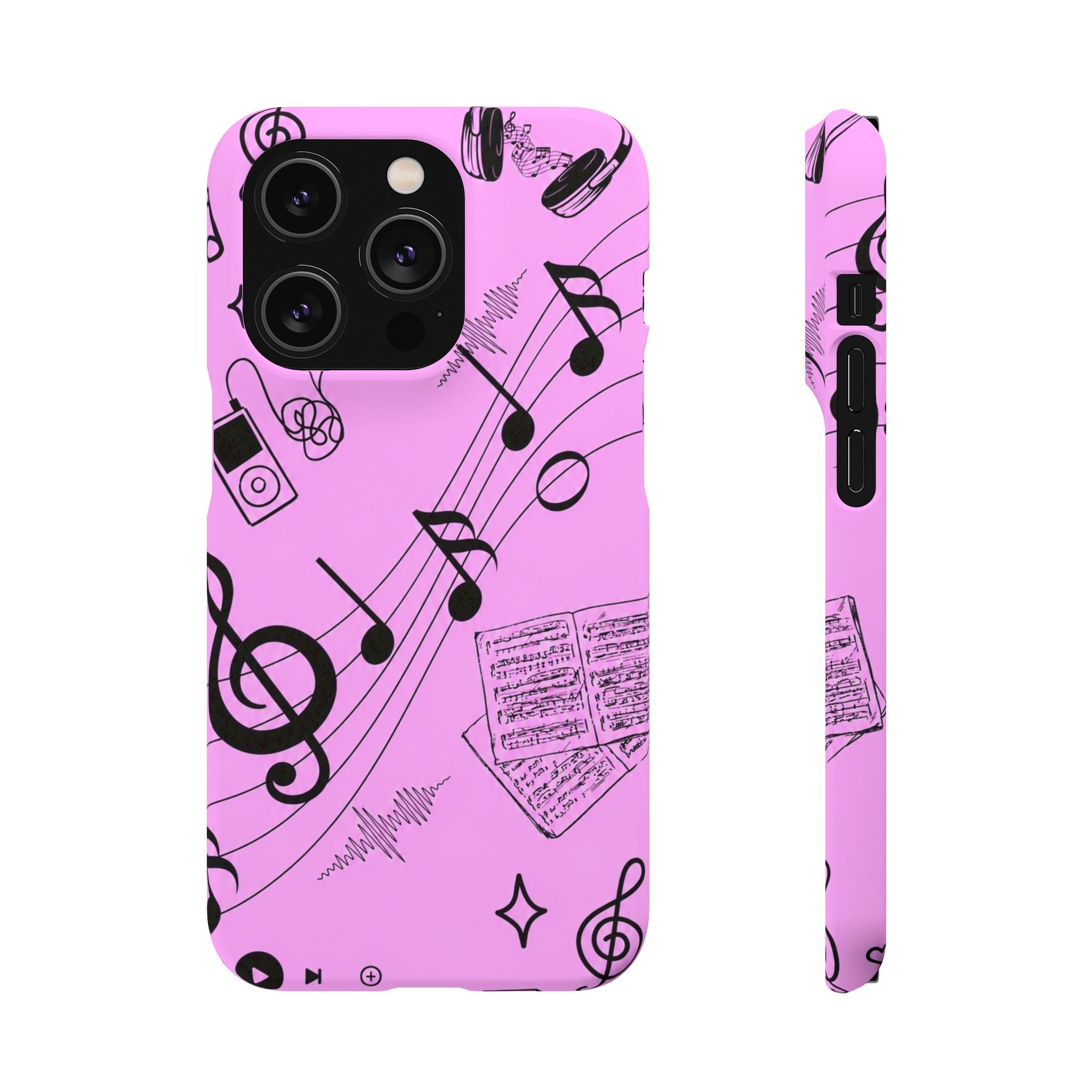Pink Music Notes Phone Case