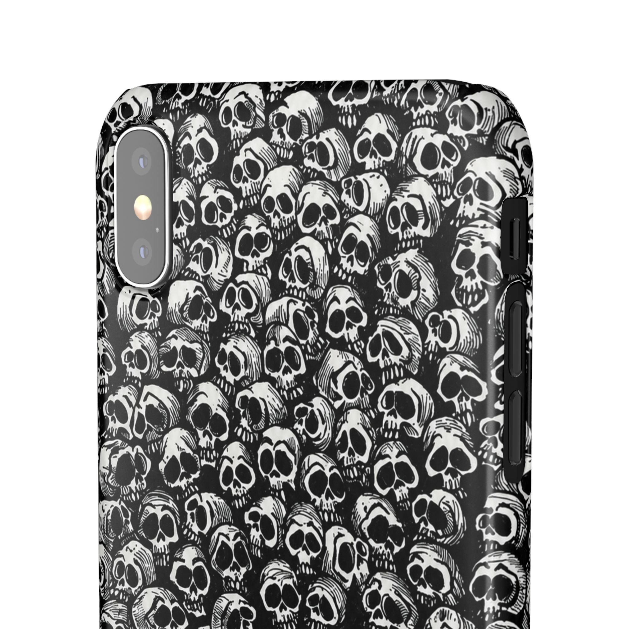 Black and White Skull Pattern Phone Case