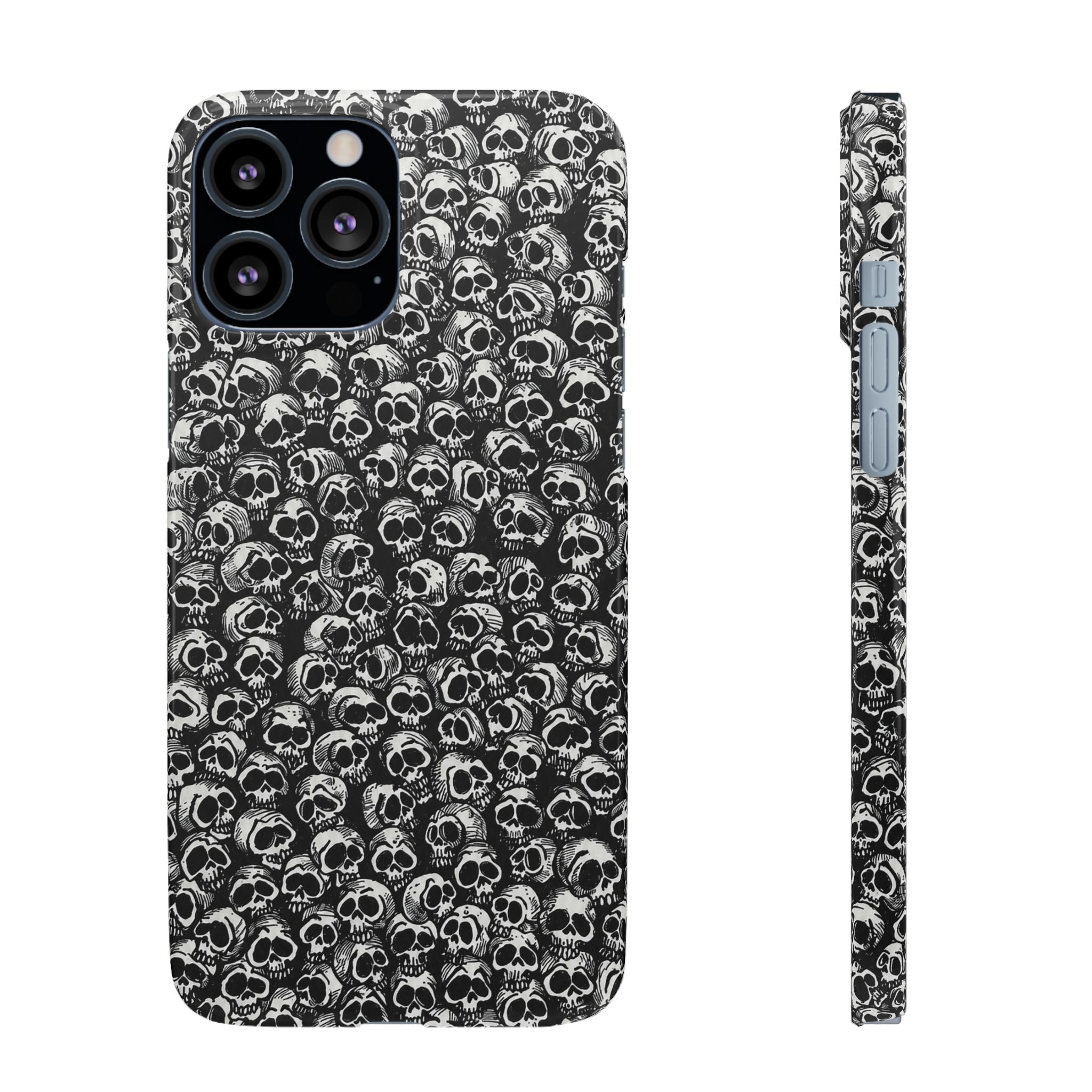 Black and White Skull Pattern Phone Case