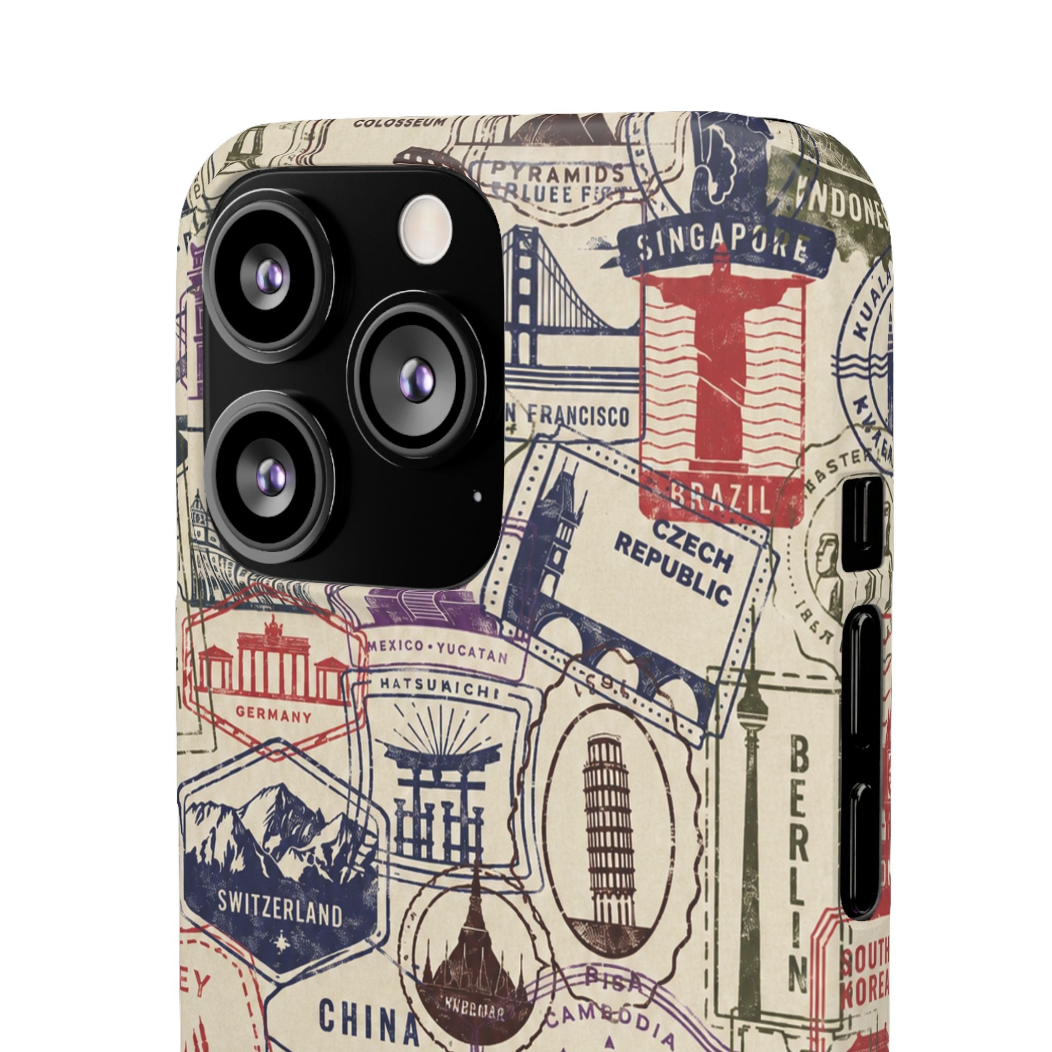 Vintage Travel Stamps Phone Case