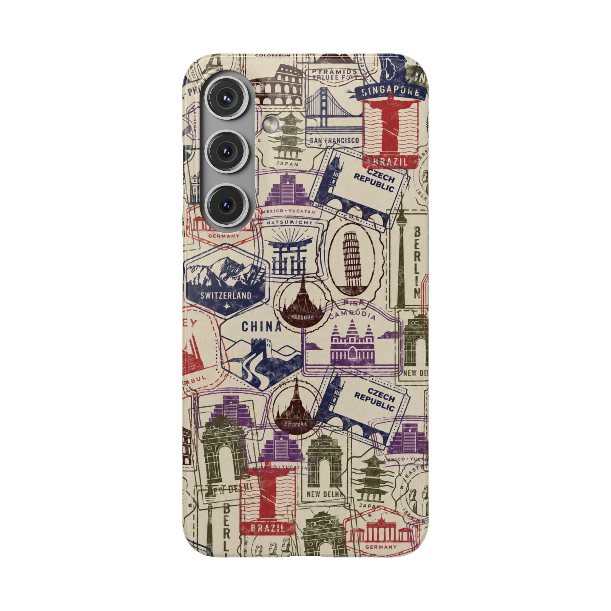 Vintage Travel Stamps Phone Case