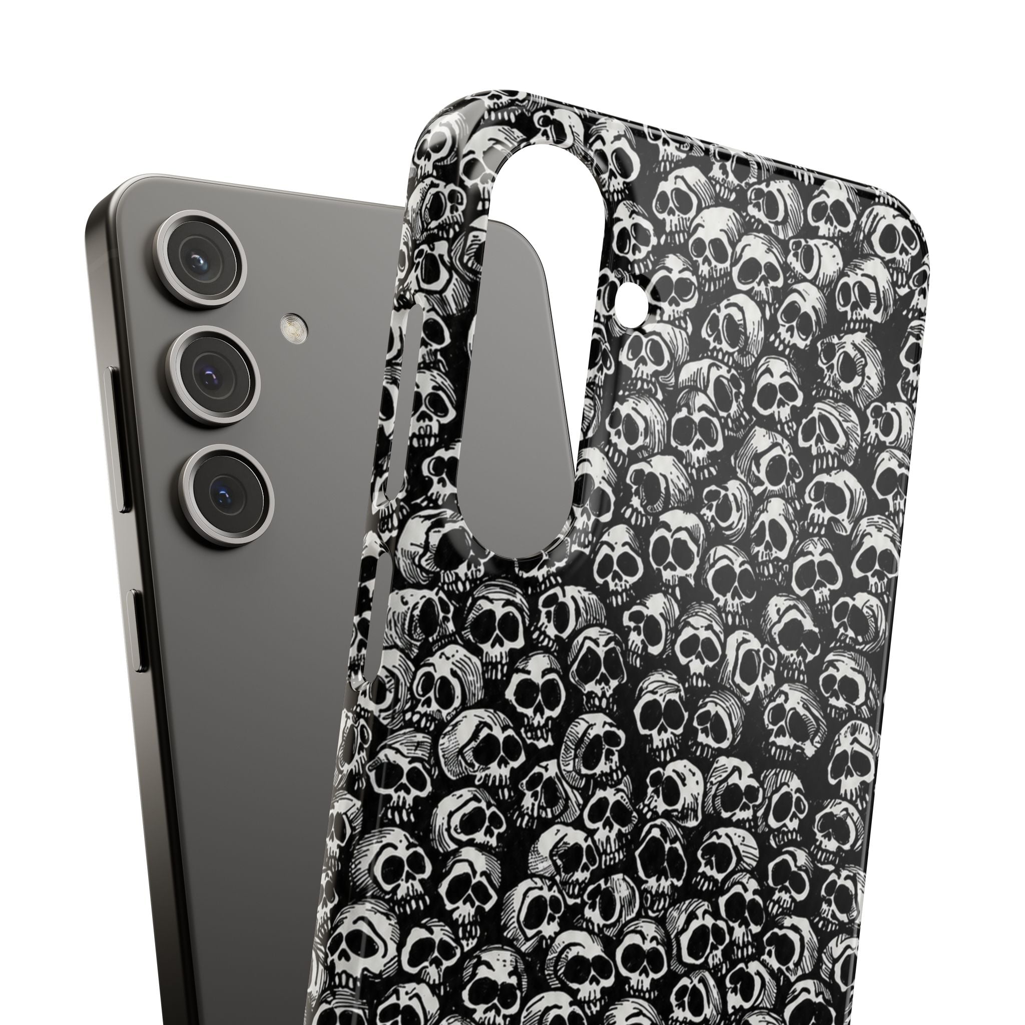 Black and White Skull Pattern Phone Case