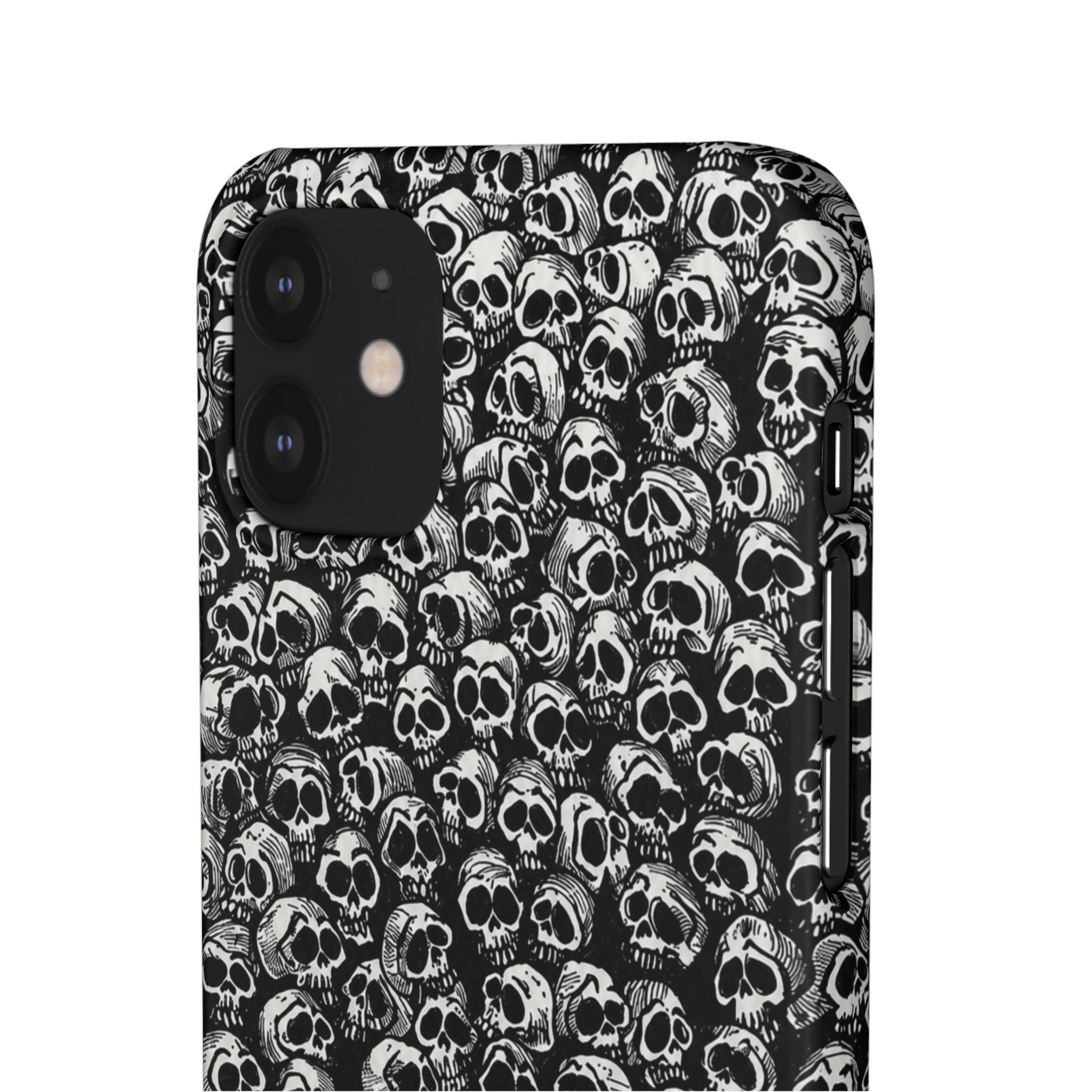 Black and White Skull Pattern Phone Case