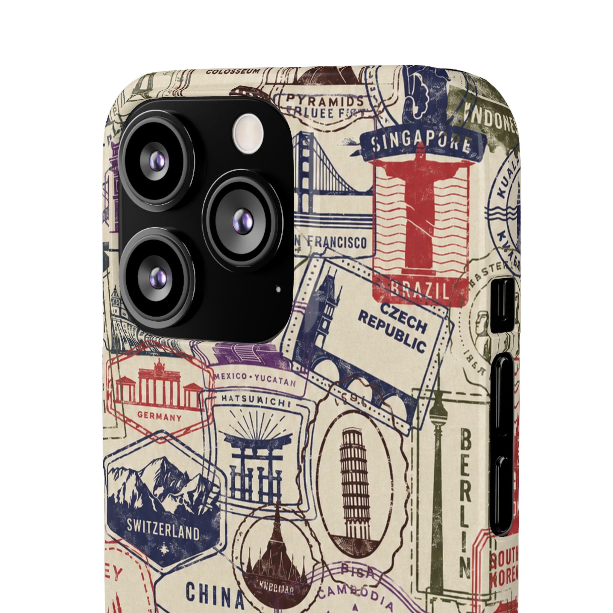 Vintage Travel Stamps Phone Case