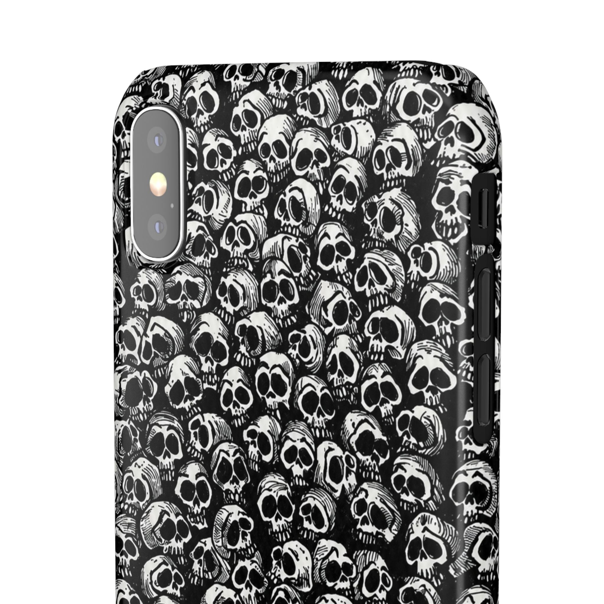 Black and White Skull Pattern Phone Case