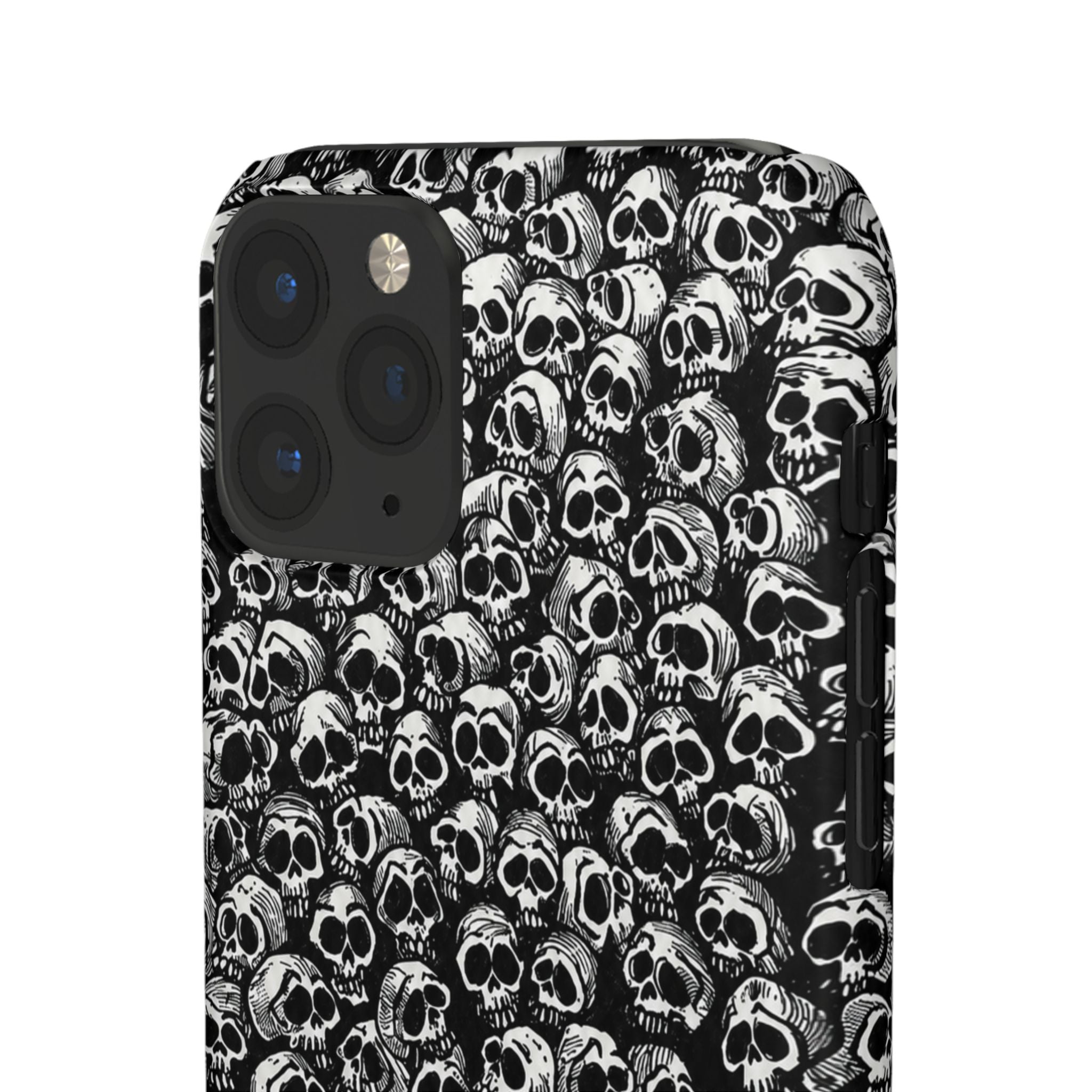 Black and White Skull Pattern Phone Case