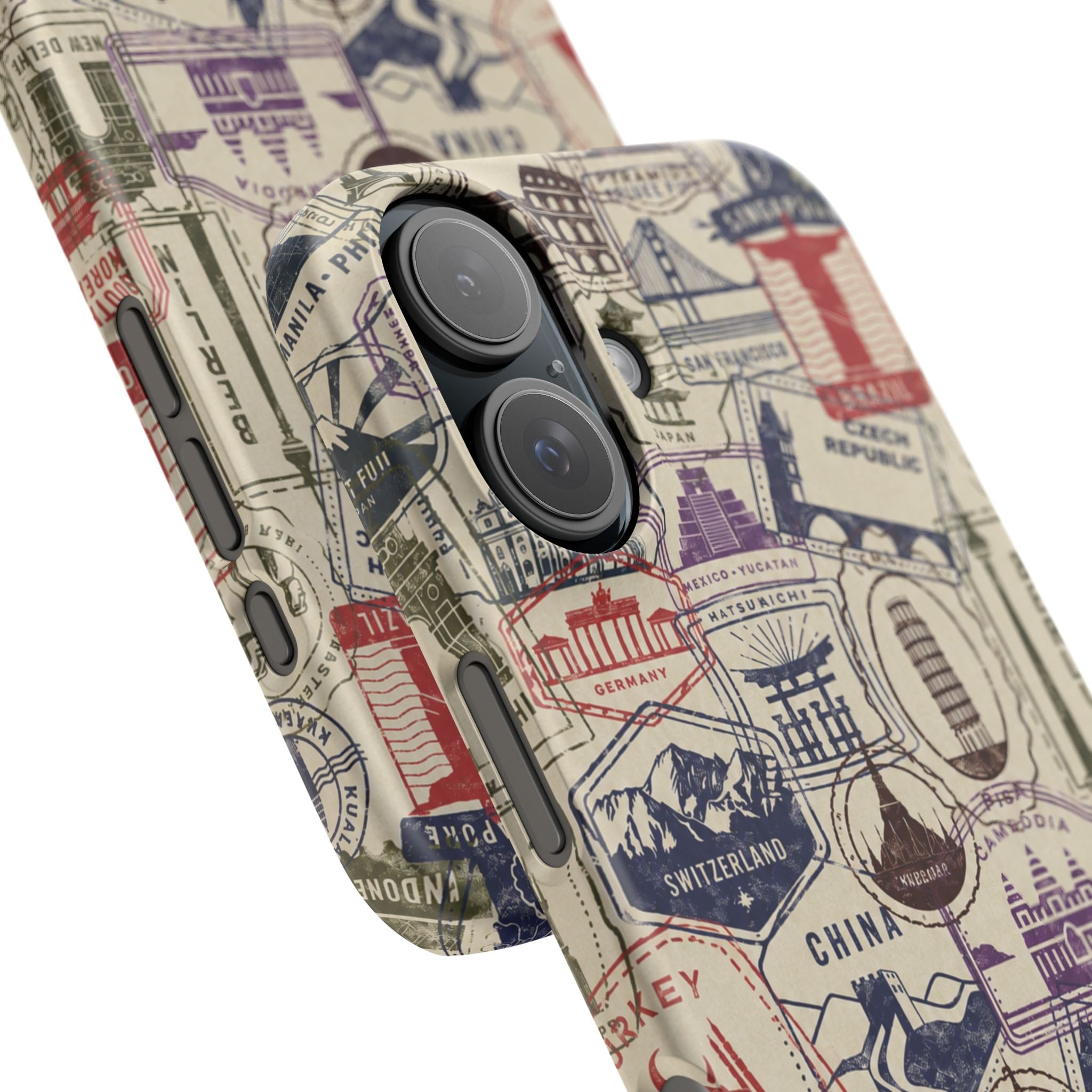 Vintage Travel Stamps Phone Case