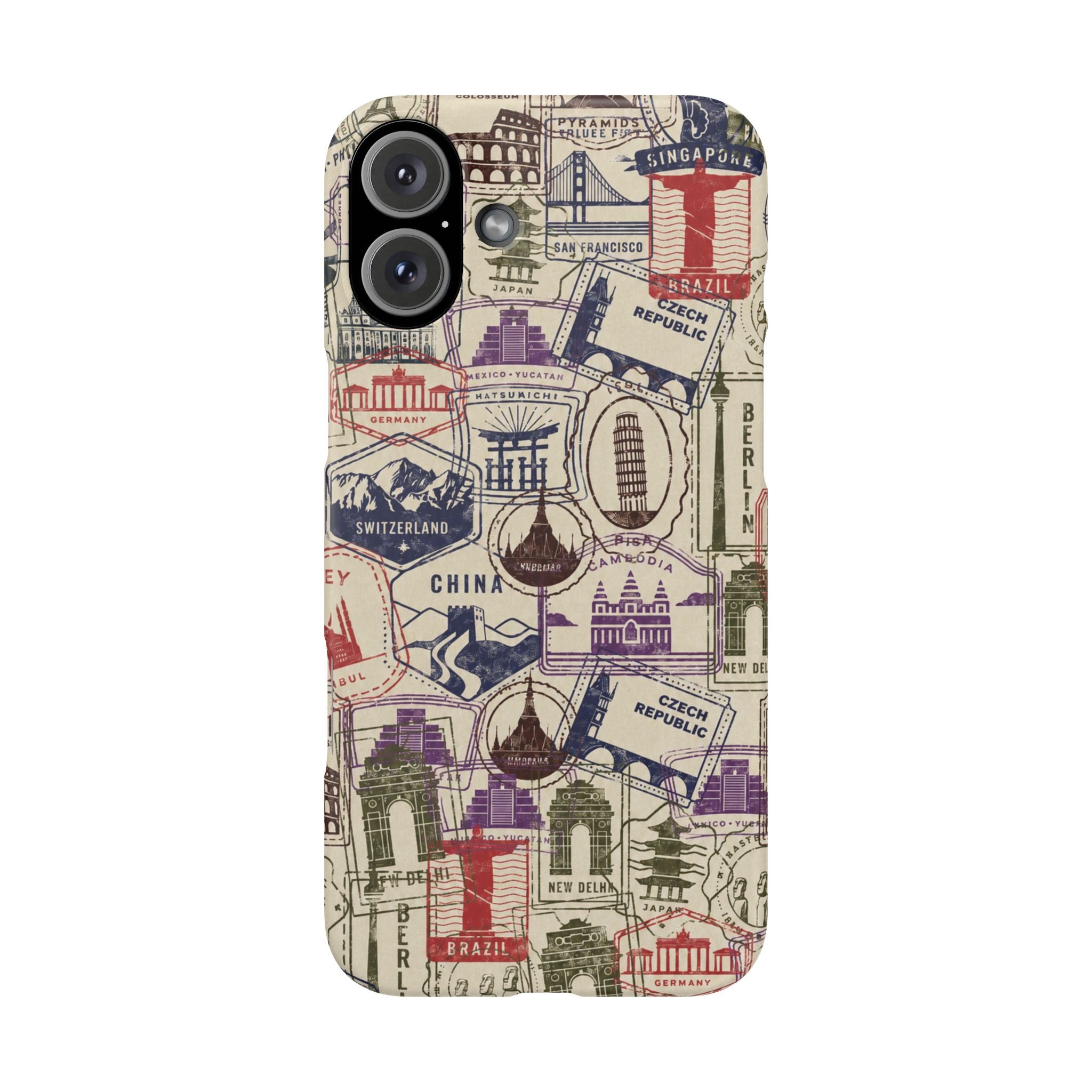 Vintage Travel Stamps Phone Case