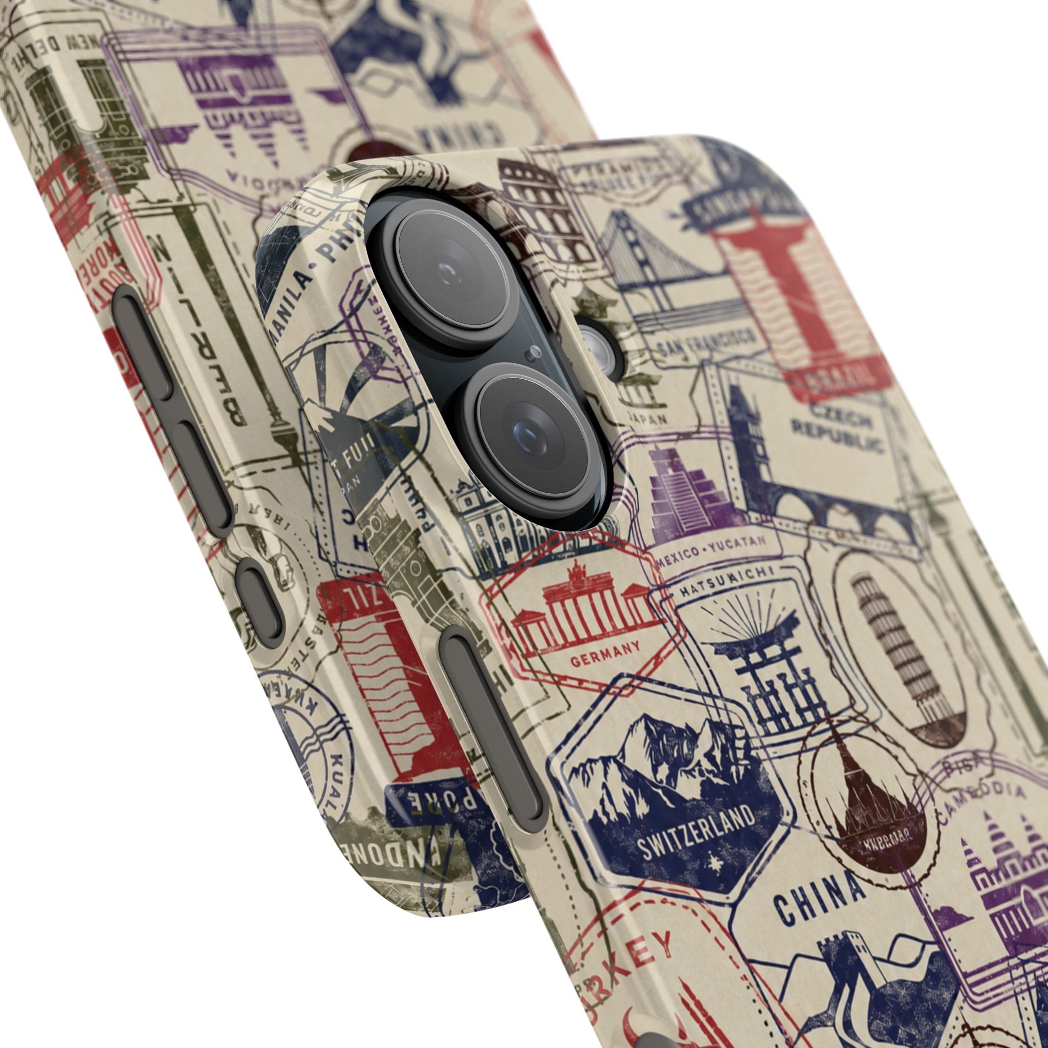 Vintage Travel Stamps Phone Case