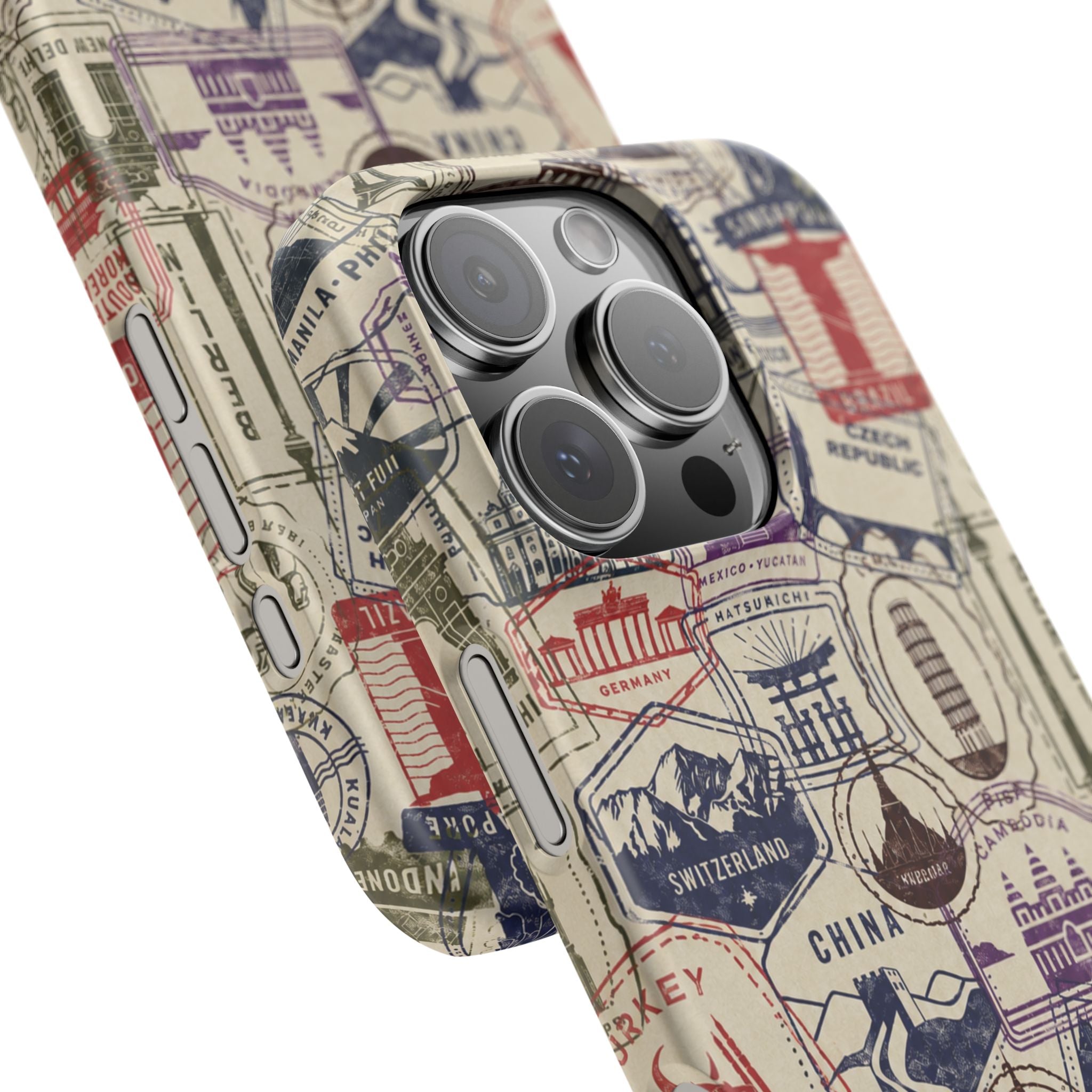 Vintage Travel Stamps Phone Case