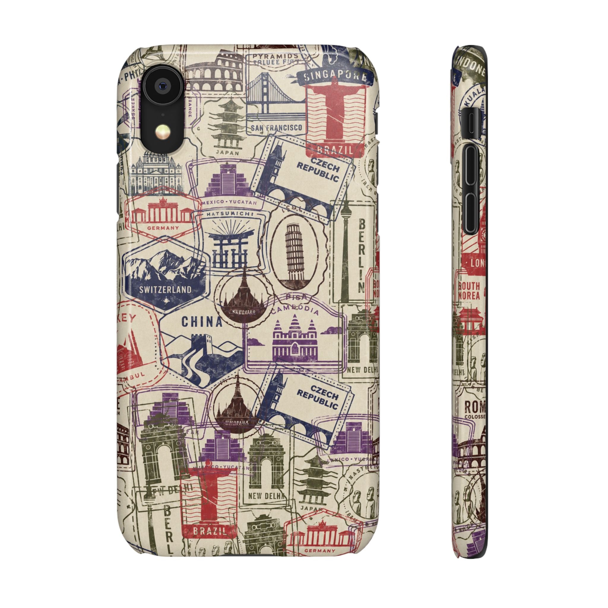 Vintage Travel Stamps Phone Case