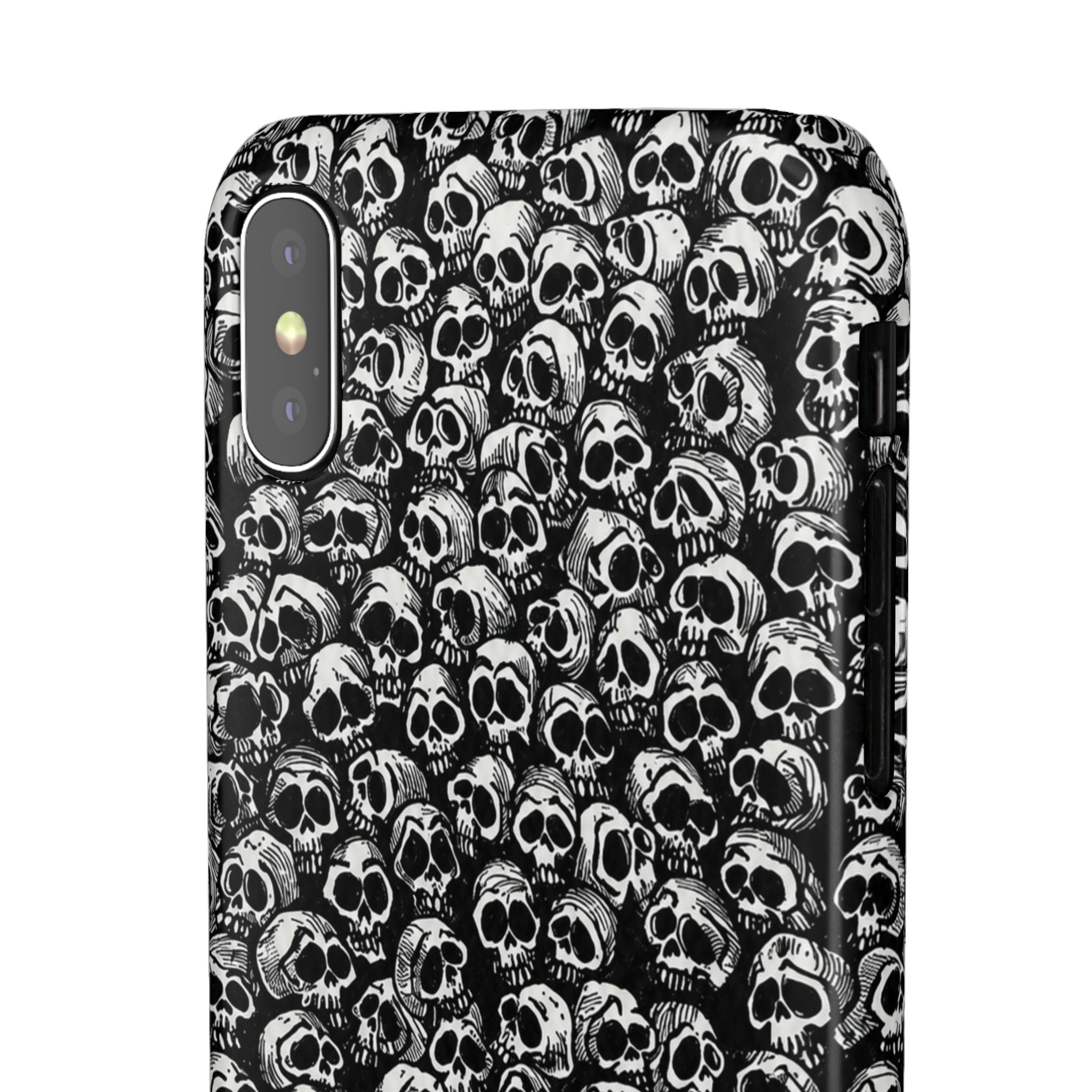 Black and White Skull Pattern Phone Case