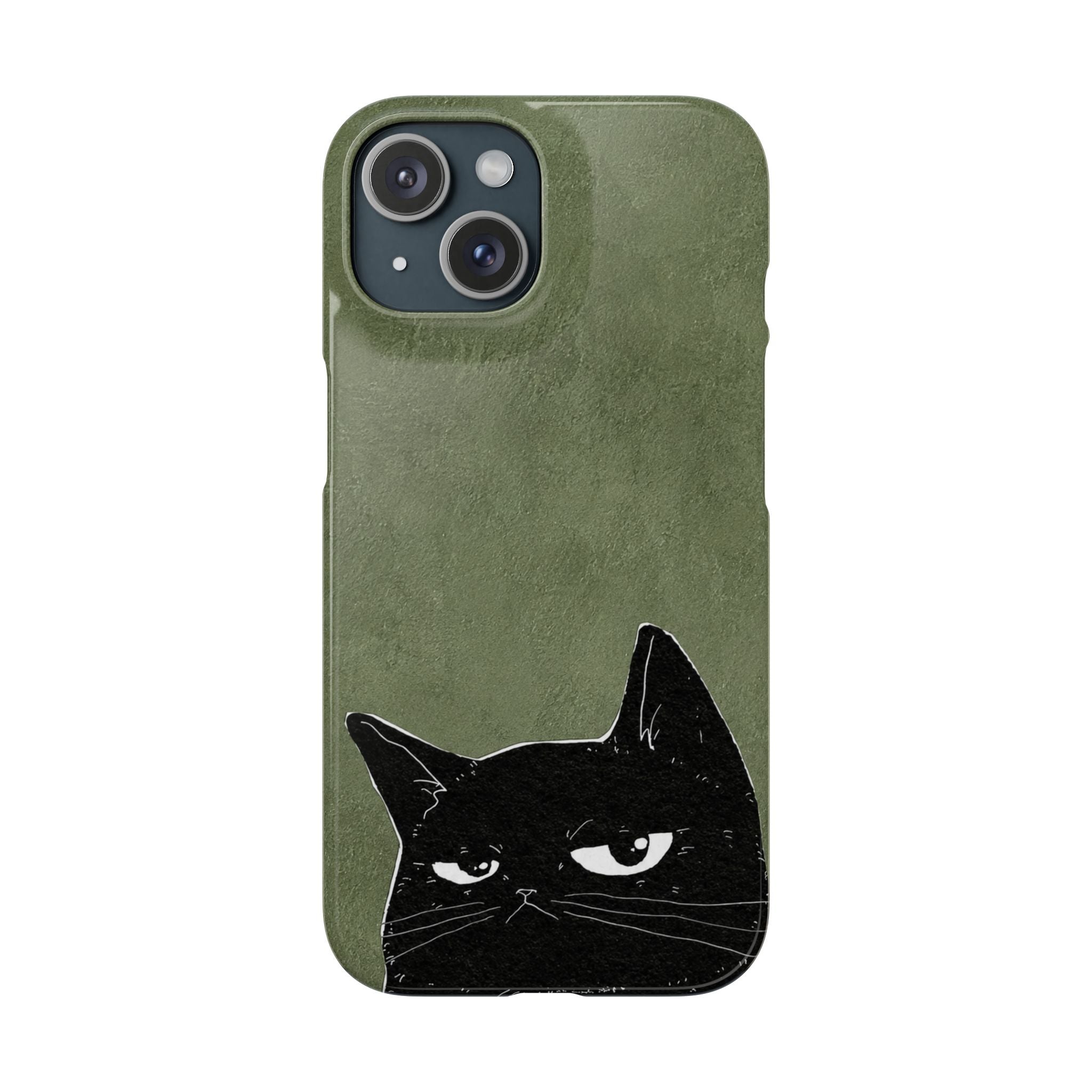 Grumpy Black Cat Phone Case