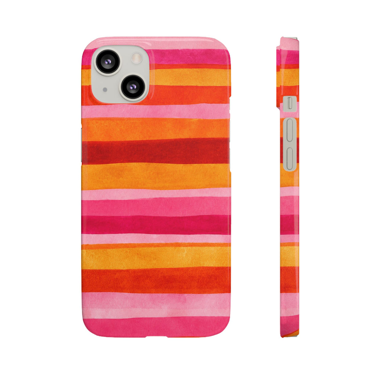Pink Sunset Watercolor Stripes
